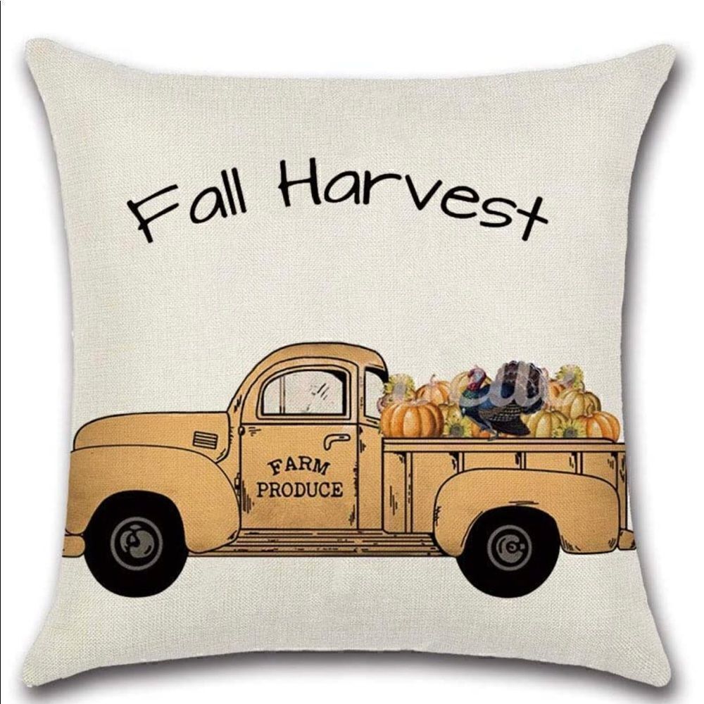 New! Fall Harvest Farmhouse Pillow Cover